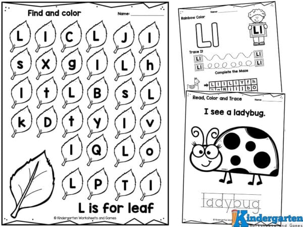 Free printable letter l worksheets for kindergarten
