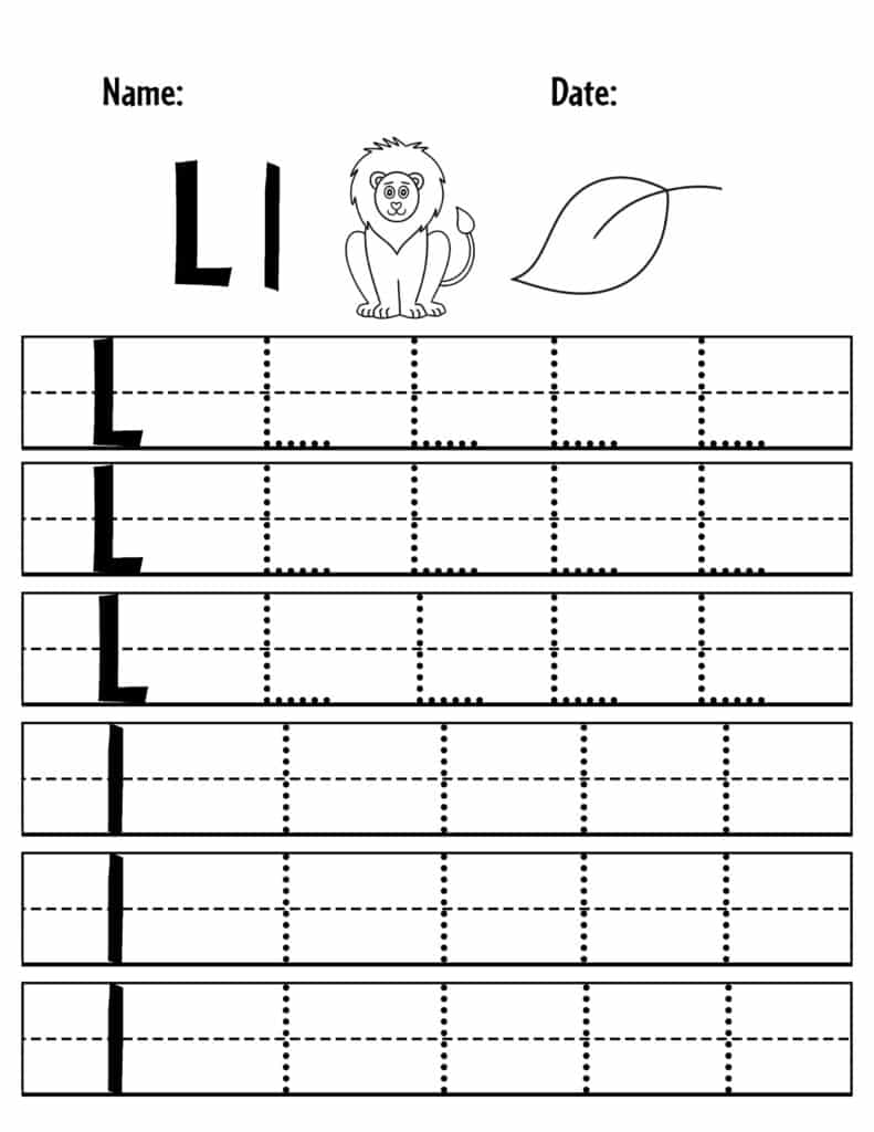 Free letter l worksheets for preschool â the hollydog blog