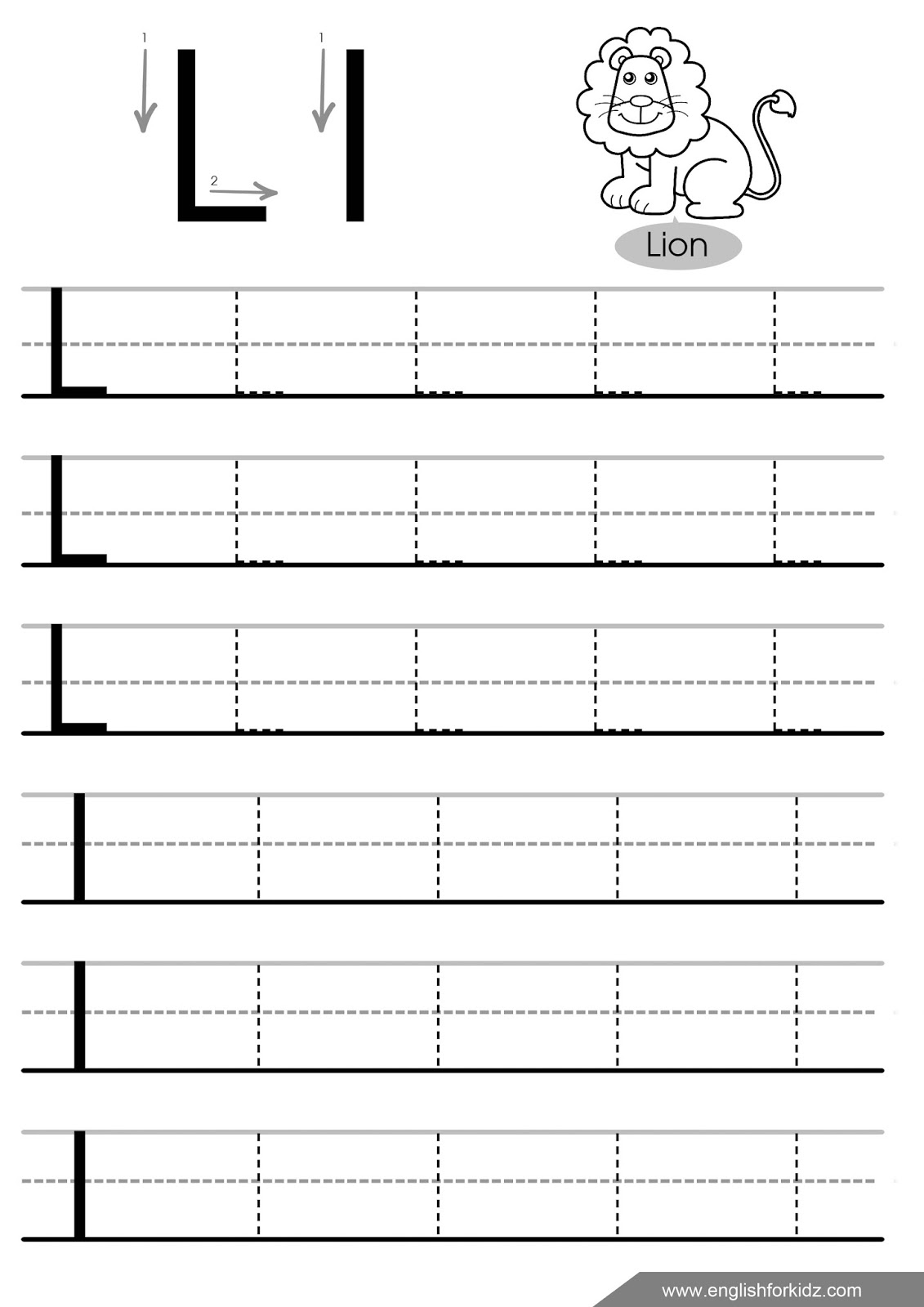 English for kids step by step letter l worksheets flash cards coloring pages
