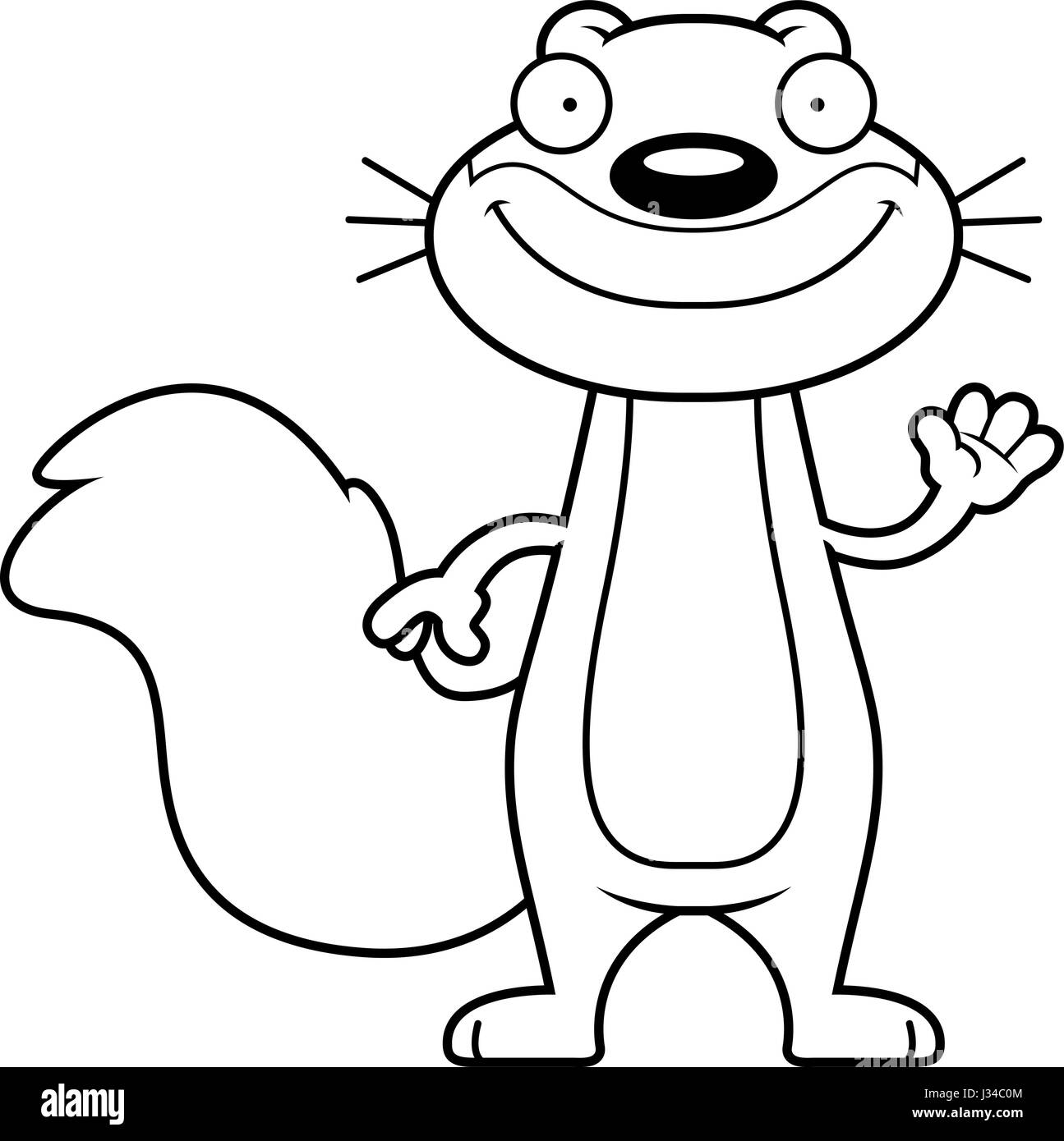 Caricatura de ardilla imãgen de stock en blanco y negro