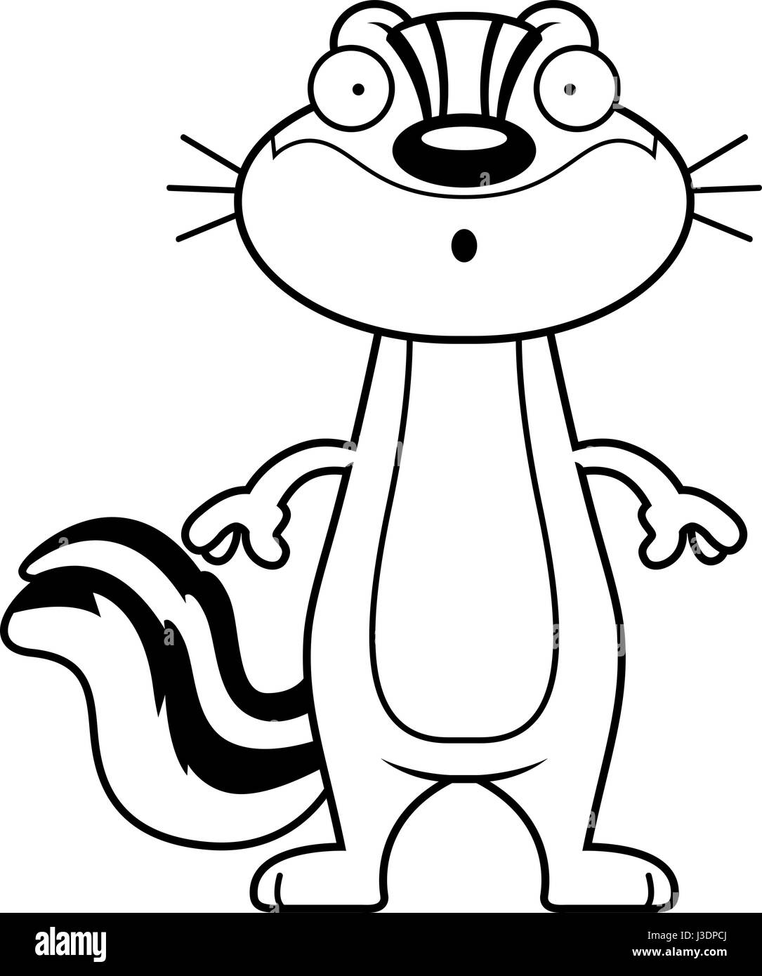 Ardilla de dibujos animados imãgen de stock en blanco y negro