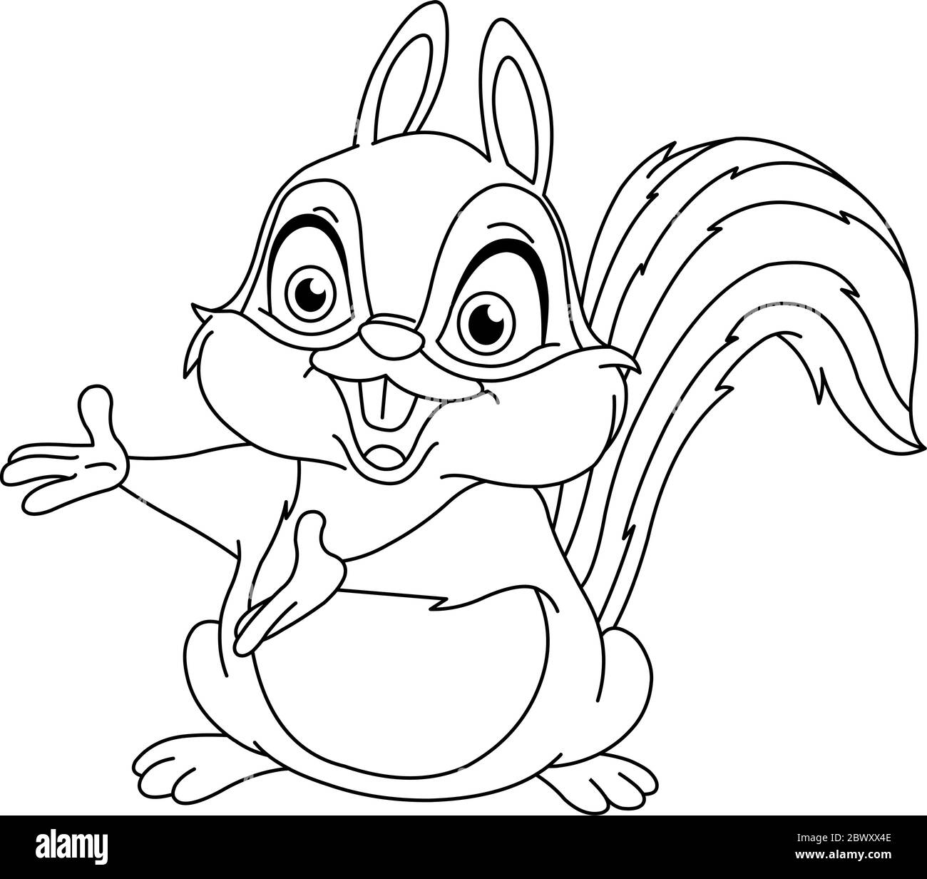 Vector de ardilla vector imãgen de stock en blanco y negro