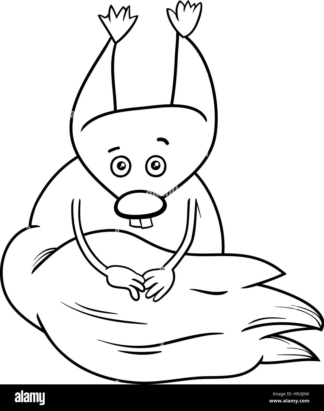 Personaje de ardilla imãgen de stock en blanco y negro