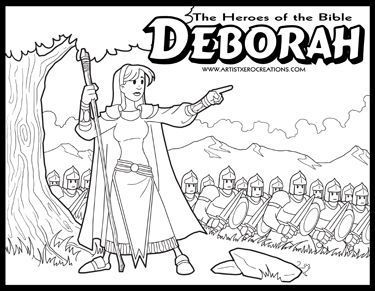 The hero of the bible coloring pag deborah bible coloring pag sunday school coloring pag bible coloring