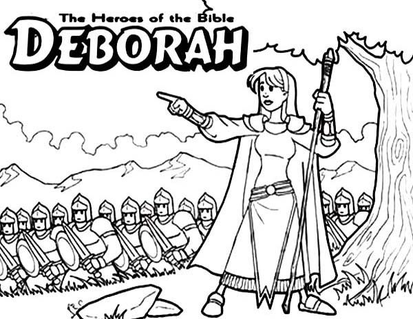 Deborah the bible heroes coloring page