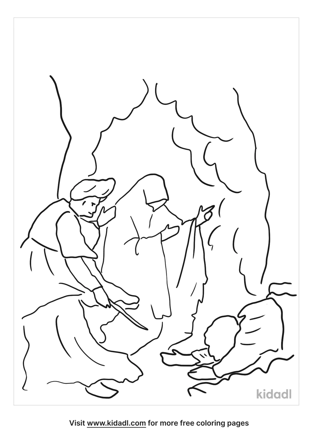 Free saul and the witch of endor coloring page coloring page printables