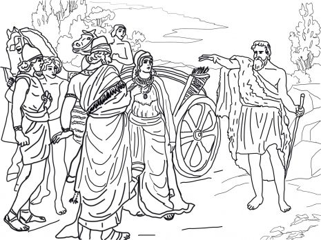 Jezebel and ahab meeting elijah in naboths vineyard coloring pages bible coloring pages printable coloring pages