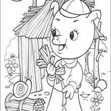 Dibujos para colorear los cerditos en la casa