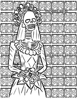 Dãa de los muertos catrina coloring bookday of the dead catrina coloring book