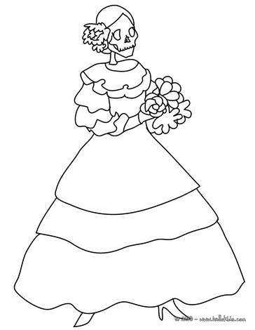 Catrina skeleton coloring pages