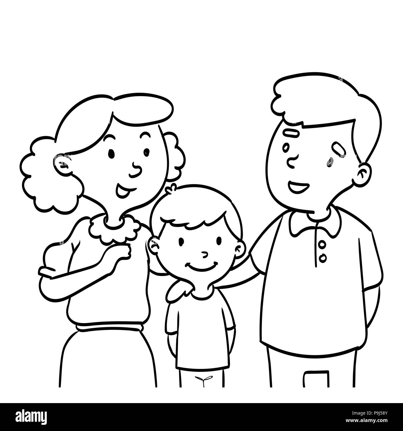 Family cartoon hi
