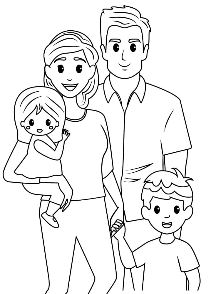 Pãgina para colorear imprimible del dãa de la familia