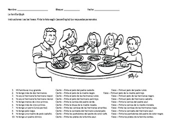 La familia coloring tpt