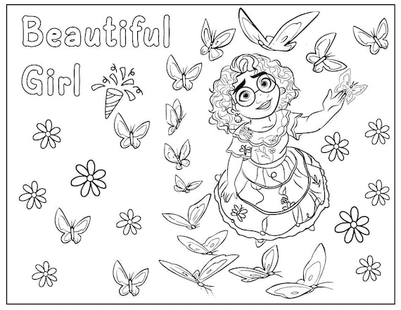 Printable encanto coloring page for birthday personalized with name