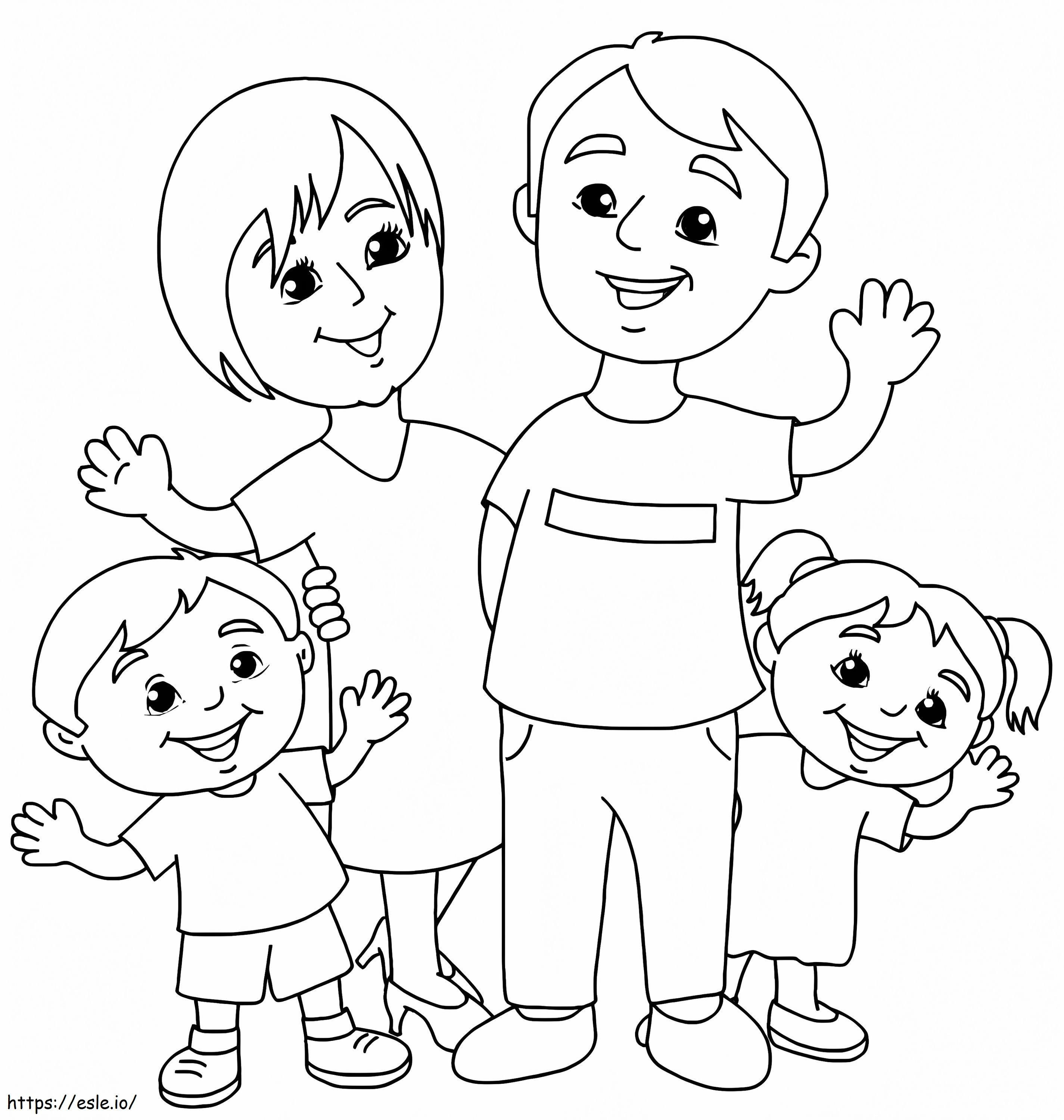 Imprimible feliz dãa de la familia para colorear