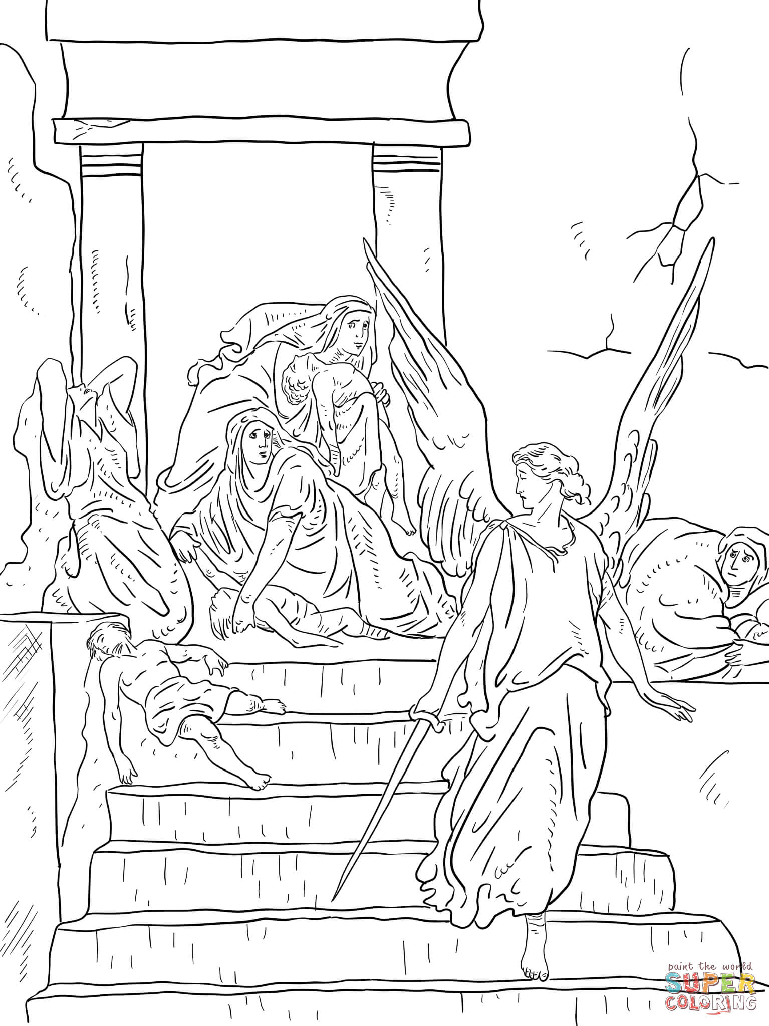 The firstborn of the egyptians are slain coloring page free printable coloring pages