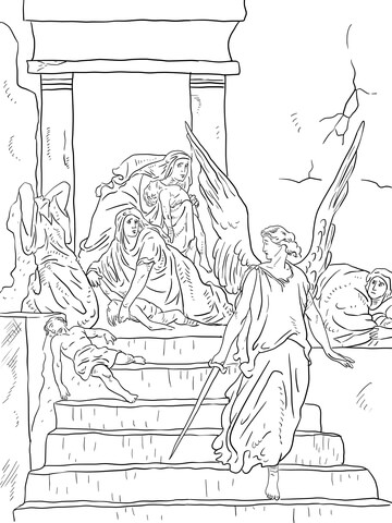 The firstborn of the egyptians are slain coloring page free printable coloring pages