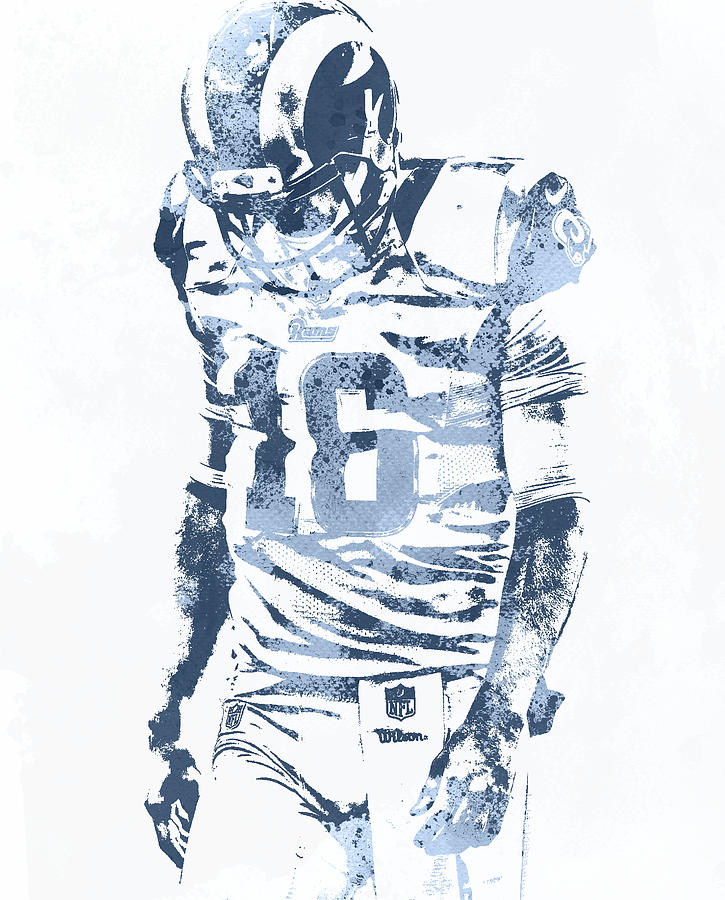 Jared goff los angeles rams water color pixel art mixed media by joe hamilton