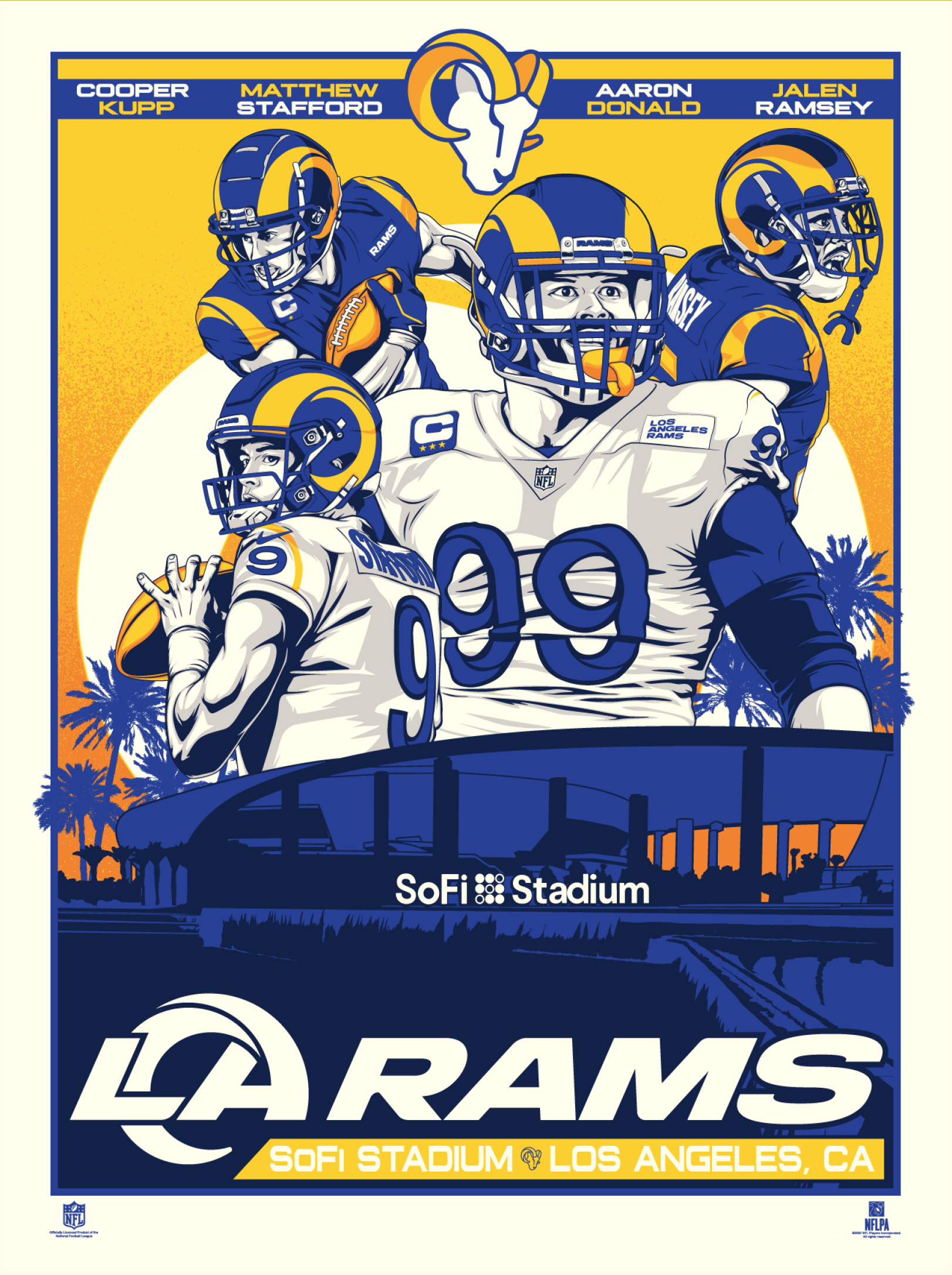 Los angeles rams star players x serigraph â phenom gallery