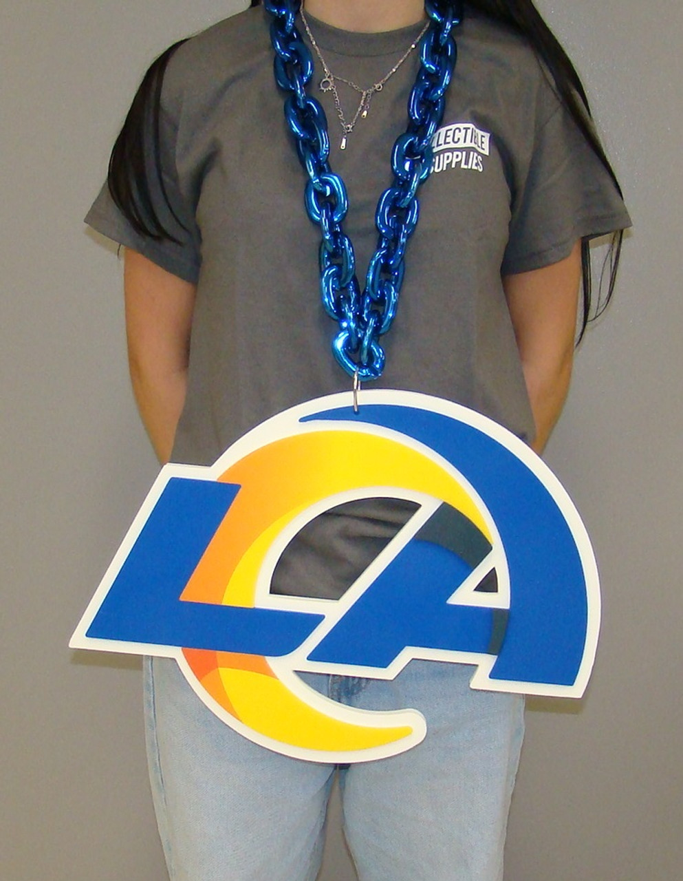 Los angeles rams big logo d fan chain foam necklace