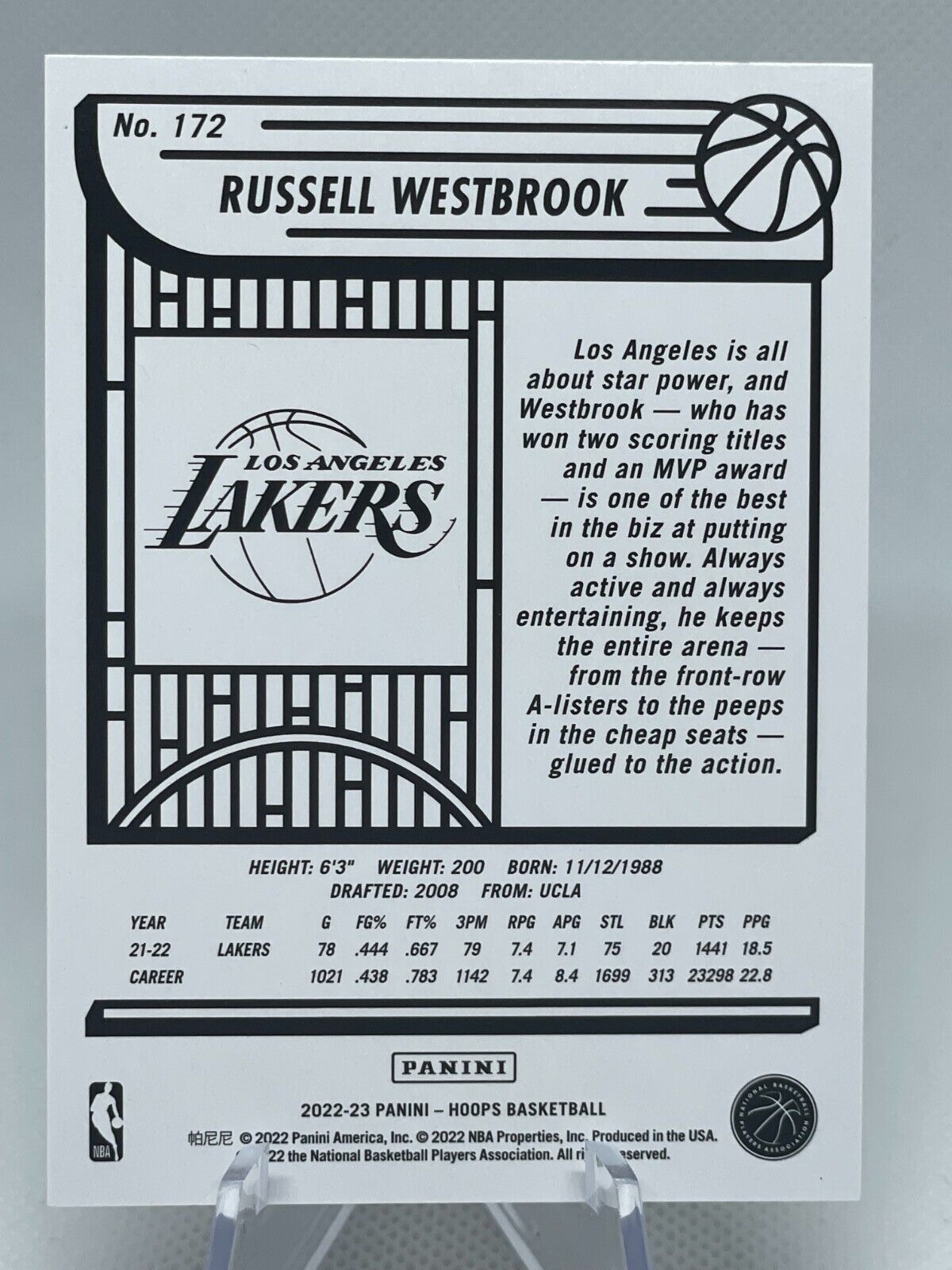 Russell westbrook hoops purple series mint card the strictly mint card co inc