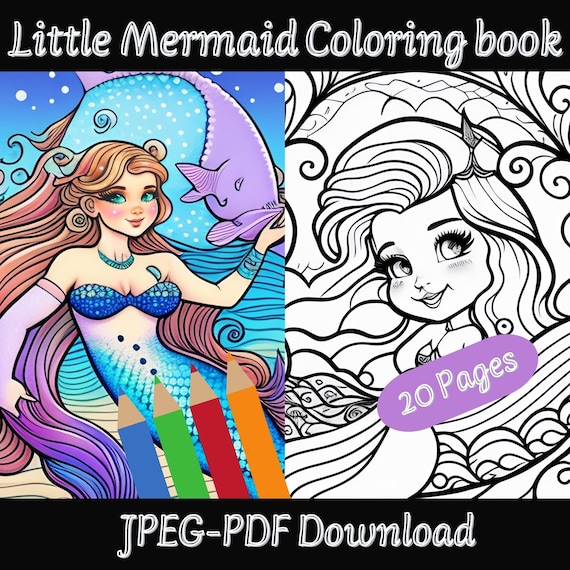 Pãginas para colorear de la sirenita libro para colorear de