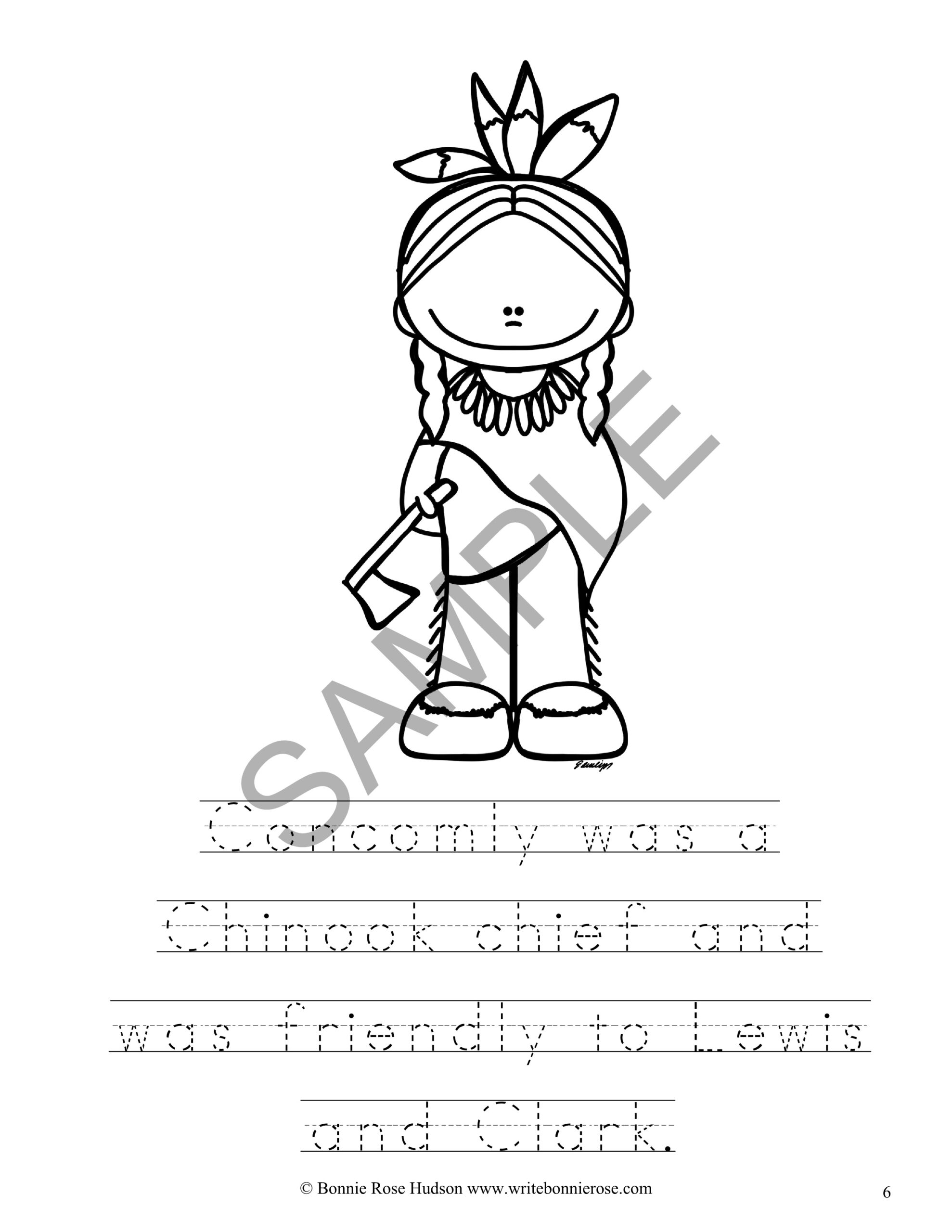 Famous native americans coloring book