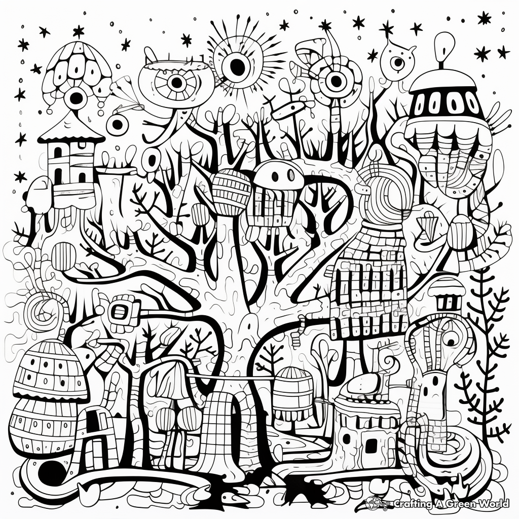 Doodle coloring pages