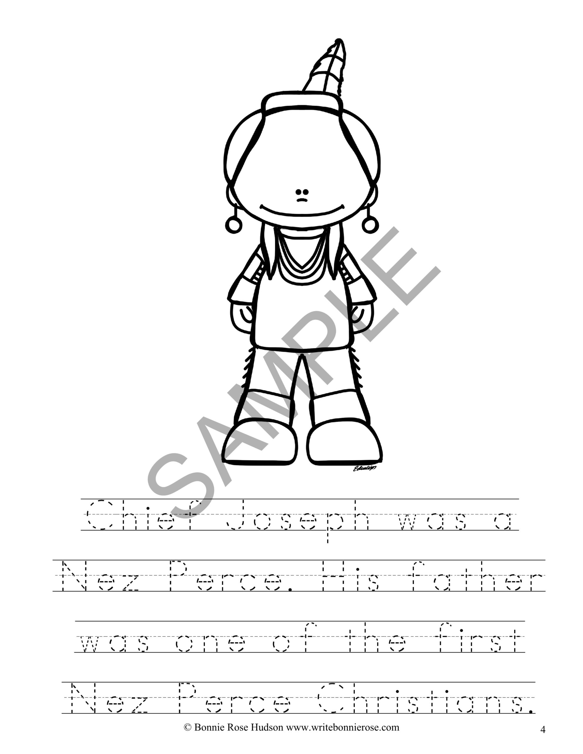 Famous native americans coloring book