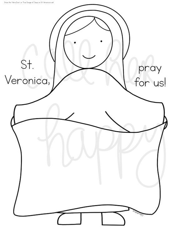 St veronica worksheet printable coloring page sheet liturgical year catholic resources for kids feast day prayer activities jesus