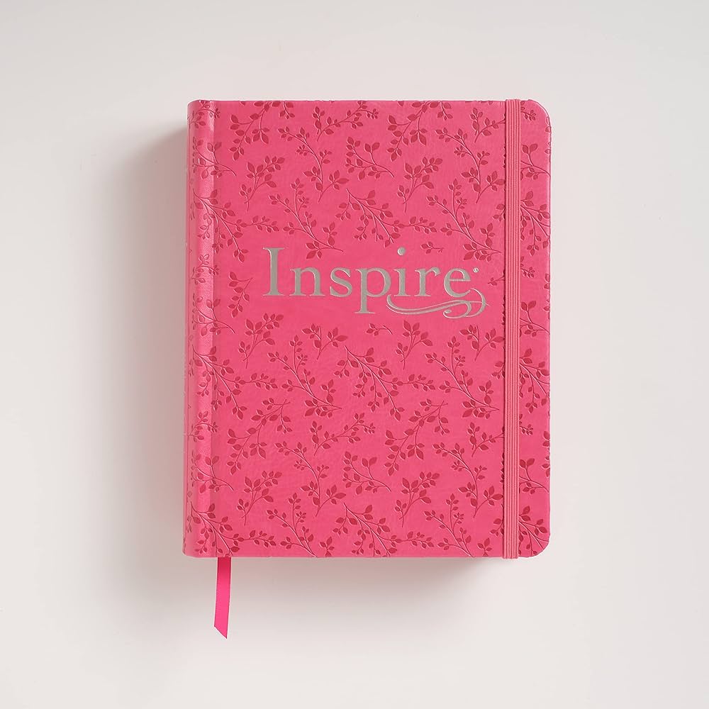Inspire bible nlt hardcover leatherlike pink peony filament enabled the bible for coloring creative journaling tyndale books