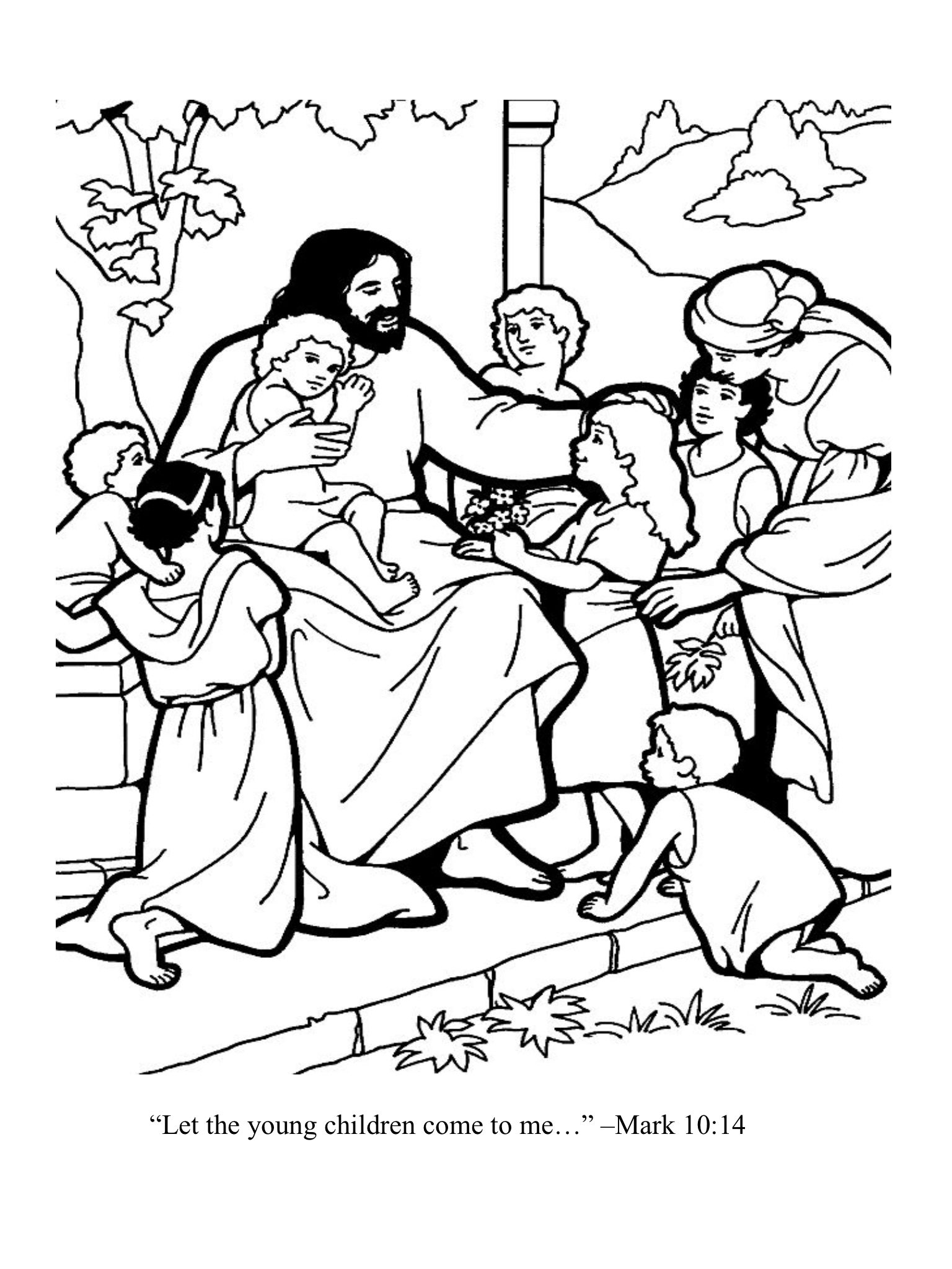 Let the young children e to me sunday school coloring sheets bible study for kids bible for kids
