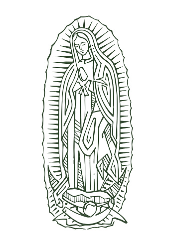 Digital illustration of our lady of guadalupe stock illustration
