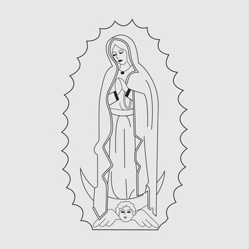 Simple illustration theme to memorate virgen de guadalupe design vector