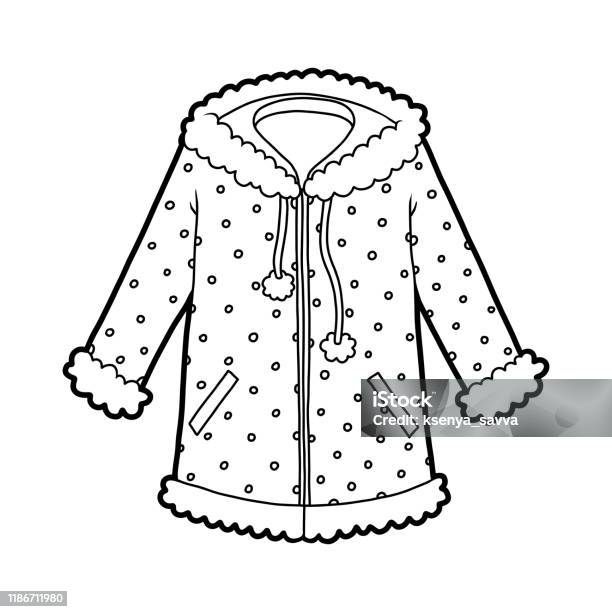 Coloring book women coat stock illustration