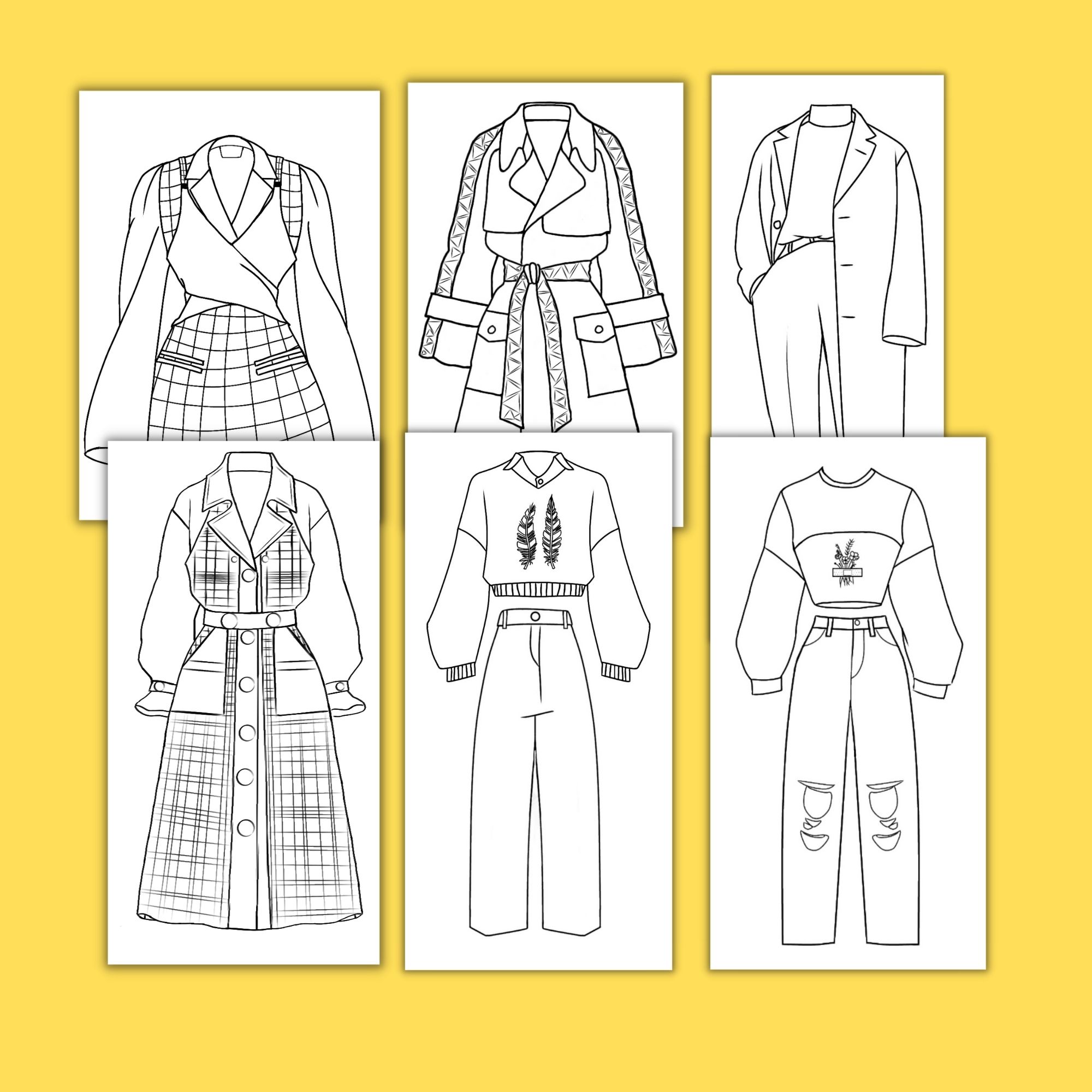 Outfits coloring pages for girls made by teachers