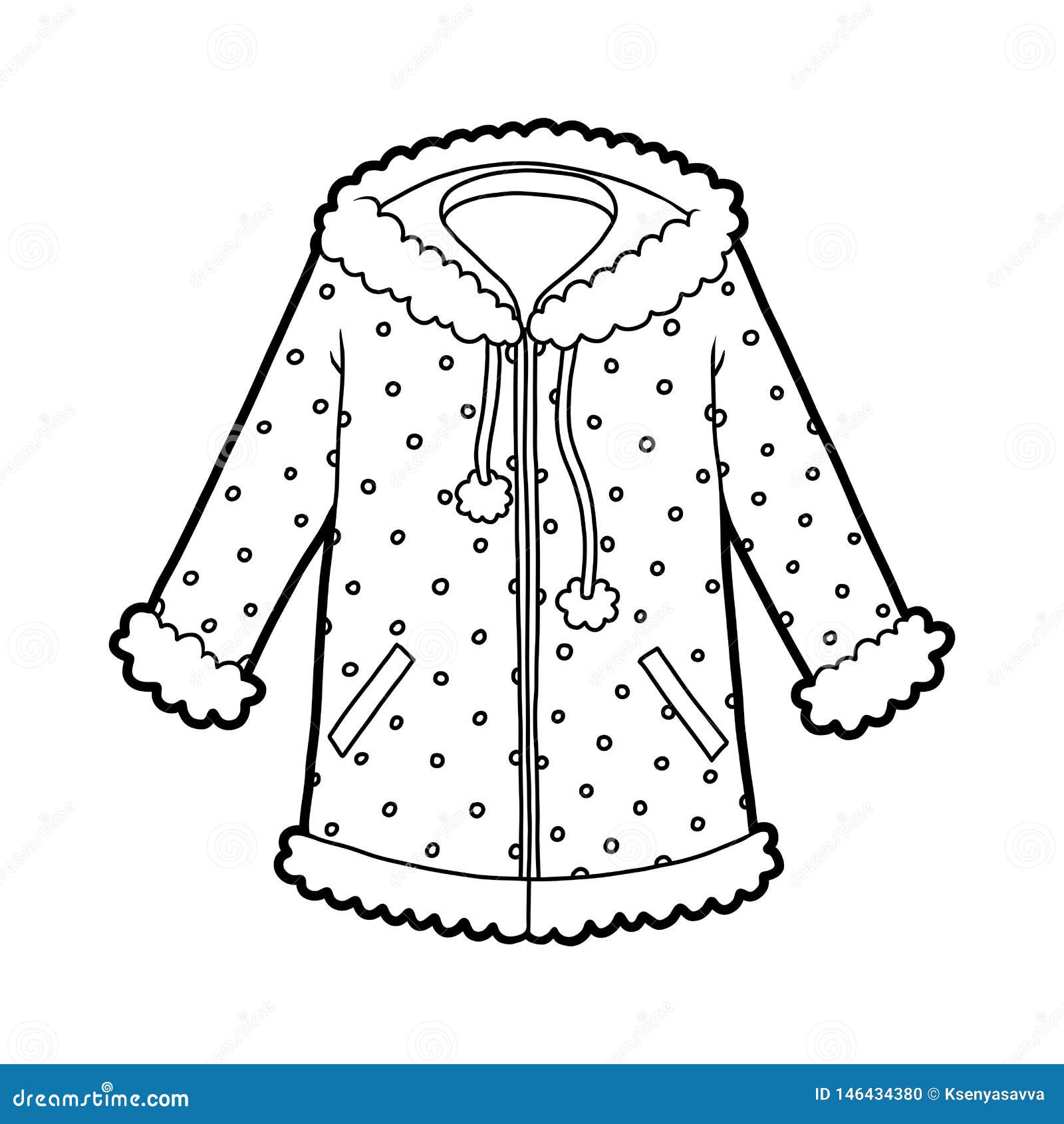 Coloring book women coat stock vector illustration of fabric