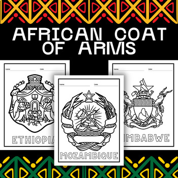 African coat of arms coloring pages cultural symbols heritage coloring sheets made by teachers
