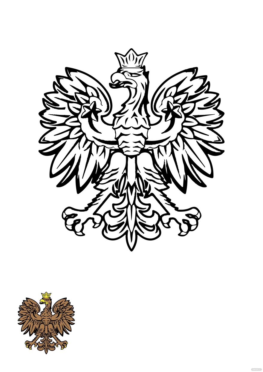 Free polish eagle coloring page