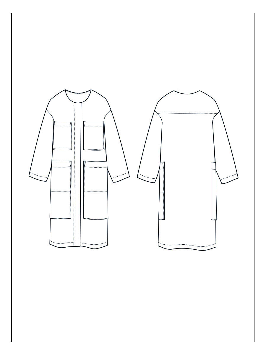 Lab coat pattern by the assembly line â