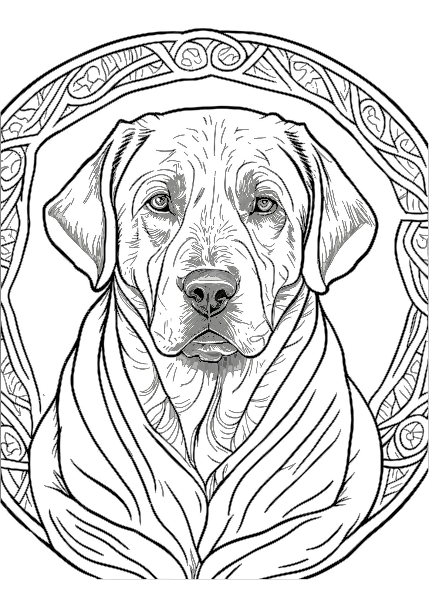 Premium vector vector dog outline coloring page coloring book illustration labrador retriever
