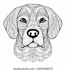 Doodle dog coloring book black white stock vector royalty free