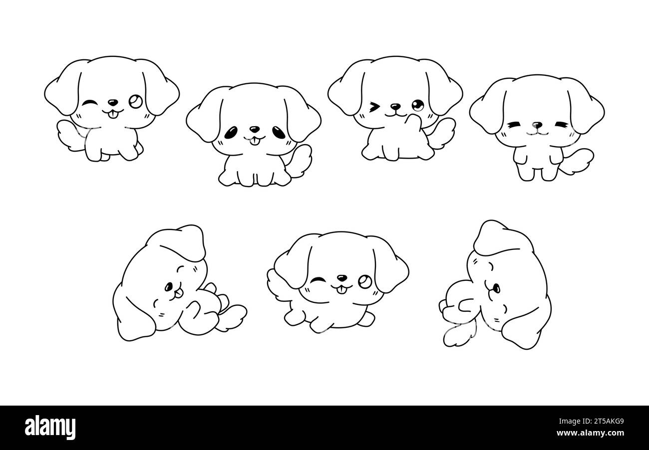 Labrador retriever cartoon coloring book cut out stock images pictures