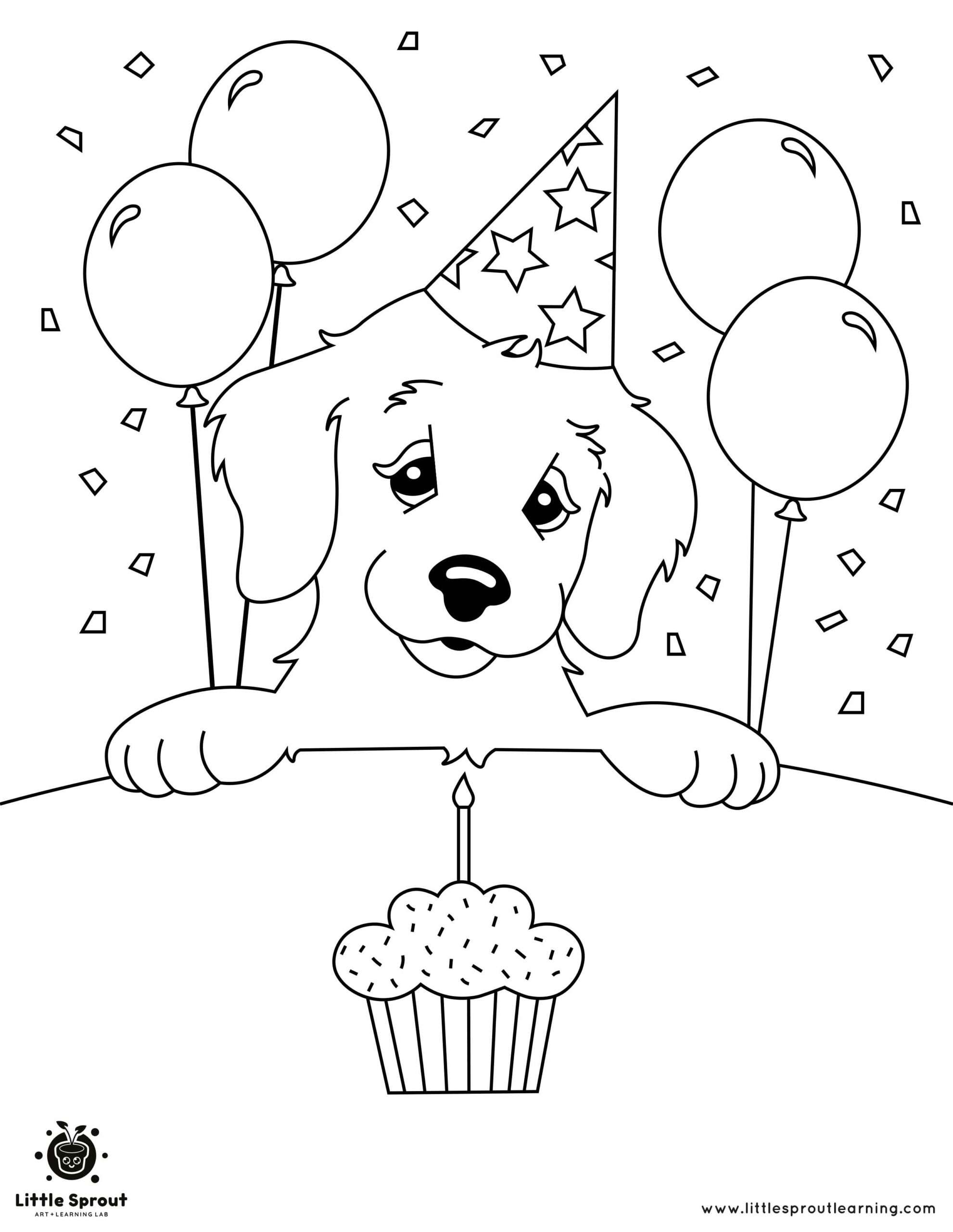Celebrating a good boy puppy coloring page little sprout