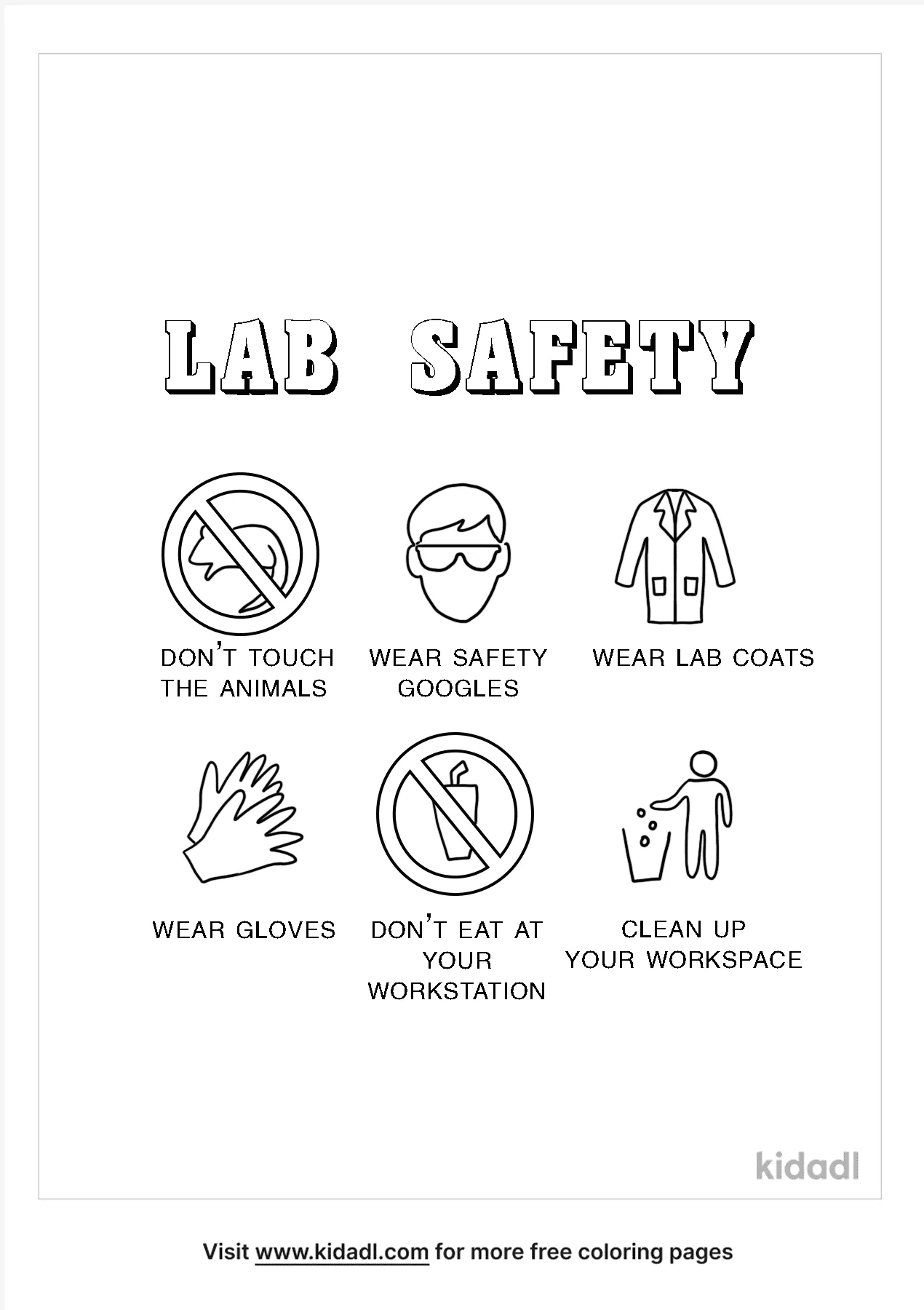 Free safety lab rules coloring page coloring page printables