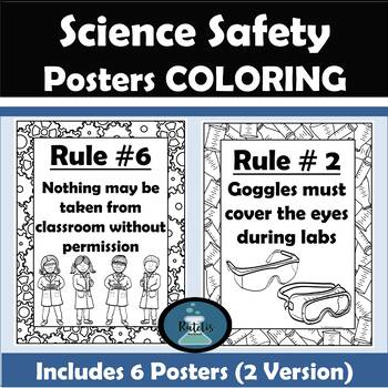 Lab safety posters for science classes coloring pages with bonus lab contract