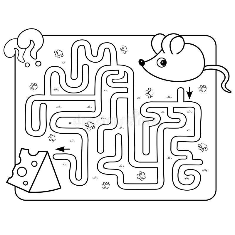 Maze or labyrinth game for preschool children puzzle tangled road matching game stock vector