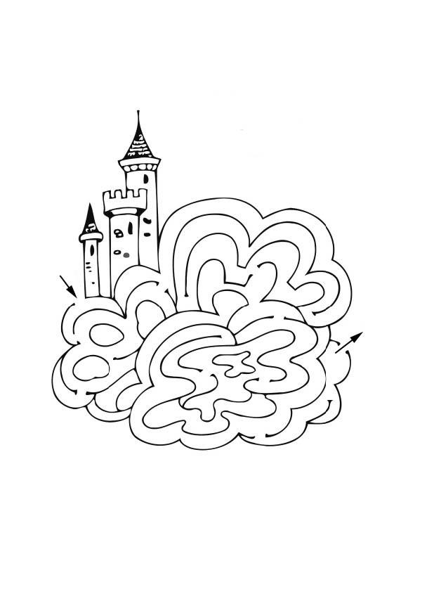 Desenho para colorir labirinto