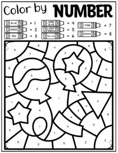 Free memorial day color by number sheets