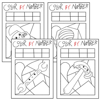 Labor day editable color by code worksheets activity labor color by numbers
